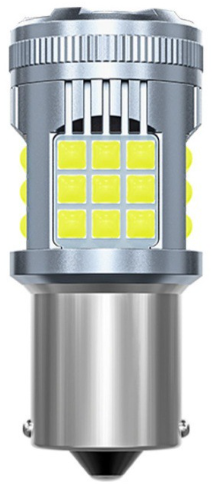 Лампа светодиодная P21W 12-36V 27W (с обманкой) (S0072)