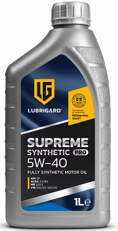 Масло моторное LUBRIGARD SUPREME SYNTHETIC PRO 5W-40 1л