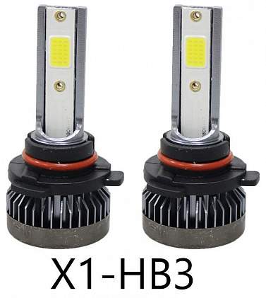 Лампа светодиодная LED X1-HB3/9005 12V 15W, CSP/COB chip 2800Lm, 5000k, 2шт 