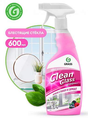 Очиститель стекол и зеркал GRASS "Clean Glass" лесные ягоды триггер 600мл