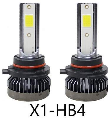 Лампа светодиодная LED X1-HB4/9006 12V 15W, CSP/COB chip 2800Lm, 5000k, 2шт 