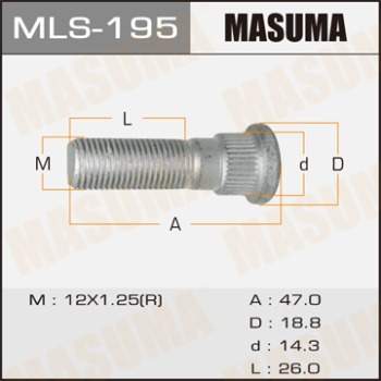 Шпилька MASUMA MLS-195 М12x1.25 L50 Nissan (длинная, посадочная d14)
