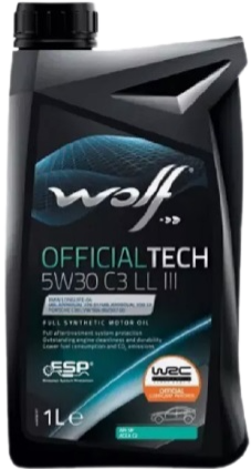 Масло моторное WOLF OFFICIALTECH синтетика 5W-30 C3 LL III 1л