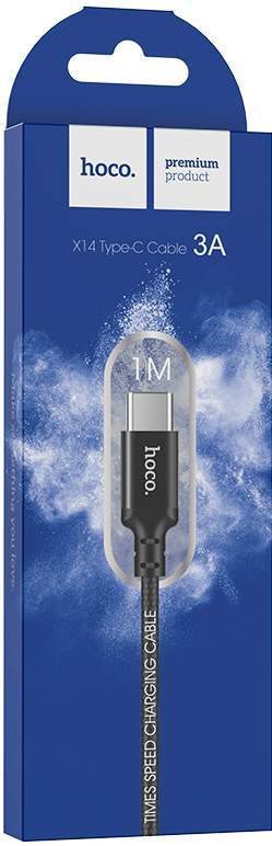Кабель TYPE-C/USB HOCO X14 1М черный