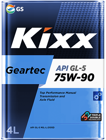 Масло трансмиссионное для МКПП Kixx GEARTEC GL-5 75W-90 полусинтетика 4л 