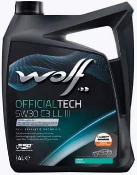 Масло моторное WOLF OFFICIALTECH синтетика 5W-30 C3 LL III 4л