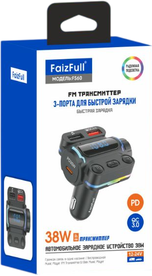 Трансмиттер FM FaizFull FS60 черный