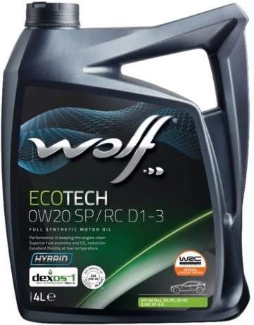 Масло моторное WOLF ECOTECH синтетика 0W-20 SP/RC D1-3 4л