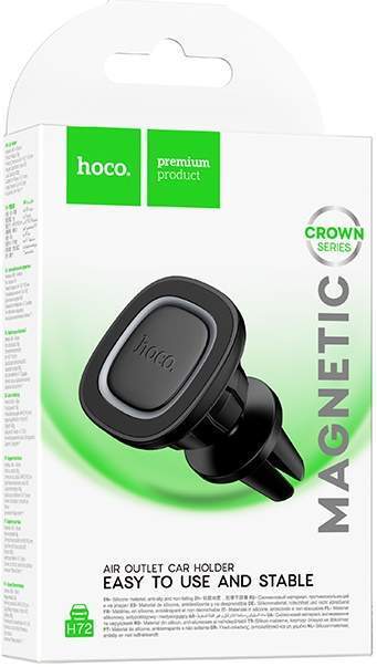 Держатель смартфона магнитный в дефлектор HOCO H72 черный