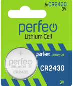 Батарейка Perfeo CR2430/5BL Lithium Cell отрывные 1шт