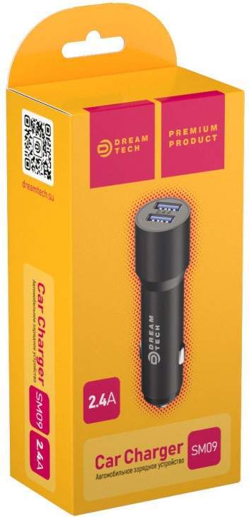 Зарядное устройство автомобильное DREAM SM09 1USB-10W/1USB-10W (LADA) черный 