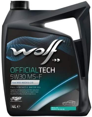 Масло моторное WOLF OFFICIALTECH синтетика 5W-30 MS-F 4л