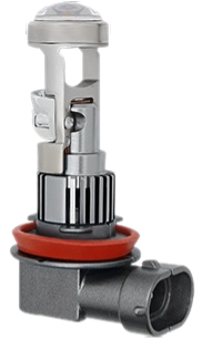 Лампа светодиодная линзованная LED M6-H11, 12V, 27W, 2500Lm, 6000k, 2шт (гарантия 6 мес.)