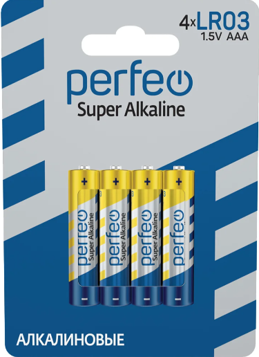 Батарейка Perfeo LR03/4BL (ААА) Super Alkaline 4шт