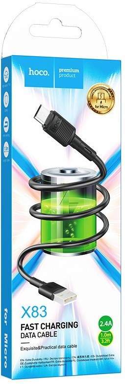 Кабель MicroUSB/USB HOCO X83 1М черный