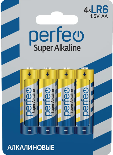 Батарейка Perfeo LR06/4BL (АА) Super Alkaline 4шт