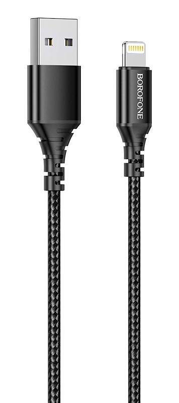 Кабель LIGHTNING/USB BOROFONE BX54 2.4A + передача данных черный /100/