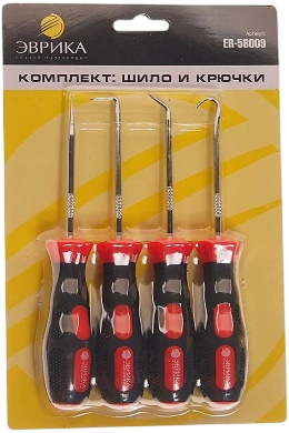 Набор шило и крючки ЭВРИКА ER-58009 (4 предмета)