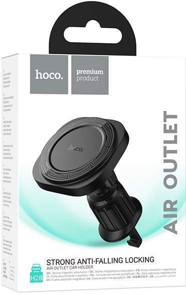 Держатель смартфона магнитный в дефлектор HOCO H28 черный