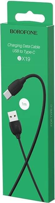 Кабель TYPE-C/USB BOROFONE BX19 Benefit 1м черный