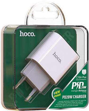Зарядное устройство сетевое HOCO C76A 1PD-20W белый 