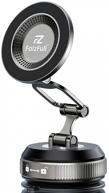 Держатель смартфона магнитный на присоске FaizFull F204 черный