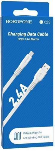 Кабель TYPE-C/USB BOROFONE BX23 Wide power 3A белый
