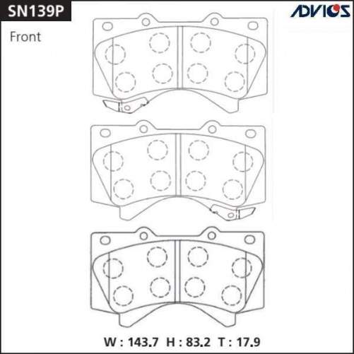 Колодки тормозные дисковые ADVICS SN139P 