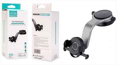 Держатель смартфона зажим на присоске Holder JX206-Z черный/серый