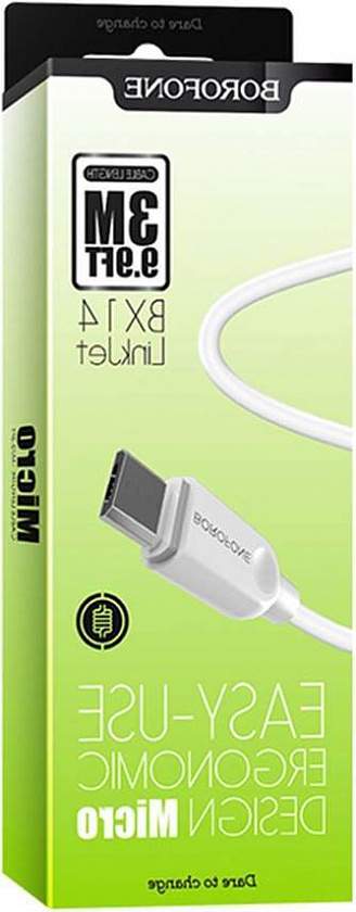 Кабель MicroUSB/USB BOROFONE BX14 3М белый