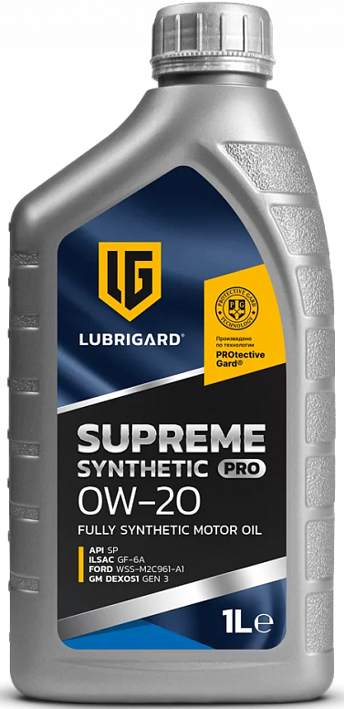 Масло моторное LUBRIGARD SUPREME PRO синтетика 0W-20 1л