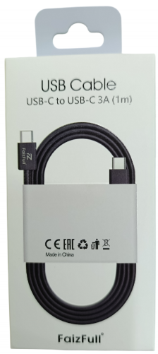 Кабель TYPE-C/TYPE-C FaizFull FR206 1М черный