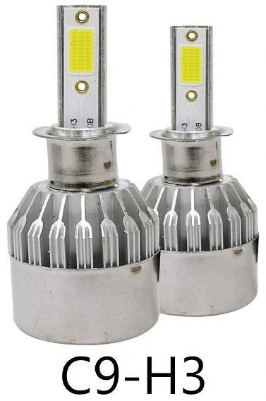 Лампа светодиодная LED C9-H3 12-24V 36W, CSP/COB chip 6000Lm, 6500k, 2шт 