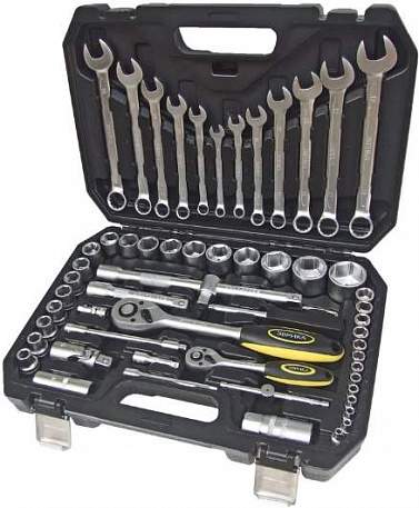 Набор инструмента ЭВРИКА ER-80061 1/2" 1/4"DR (61 пр.) (гар-я 6 мес. без трещетки)