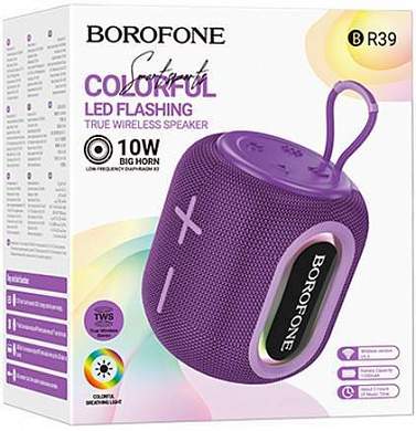 Колонка портативная BOROFONE BR39, 10 Вт, 1200 мАч, фиолетовый