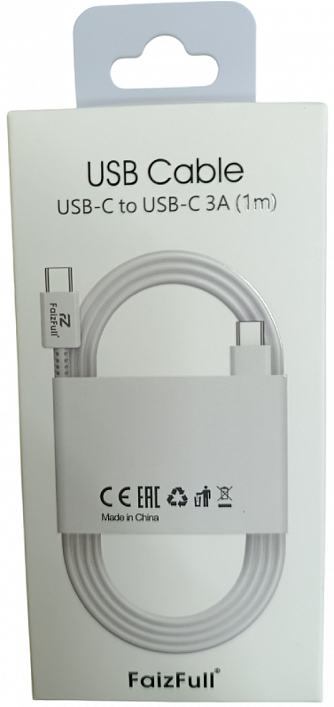 Кабель TYPE-C/TYPE-C FaizFull FR206 1М белый