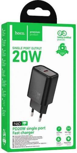 Зарядное устройство сетевое HOCO N60 1PD-20W черный