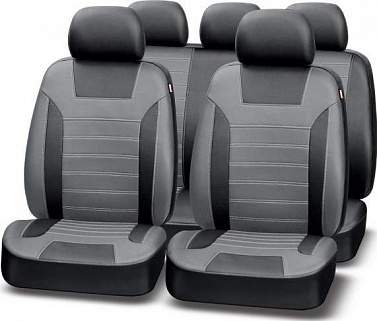 Чехлы AUTOPREMIER PLATINUM VIP (PIV1440) чёрный/серый, экокожа УЦЕНКА (деффект на сиденье)