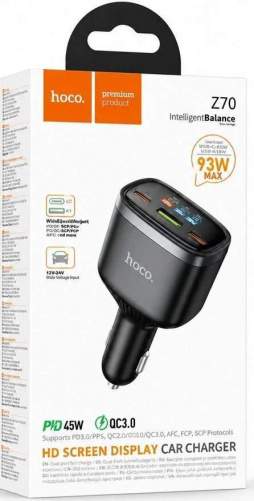 Зарядное устройство автомобильное HOCO Z70 1USB-18W/1PD-45W/1PD-30W черный