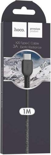 Кабель TYPE-C/USB HOCO X20 1М черный/белый
