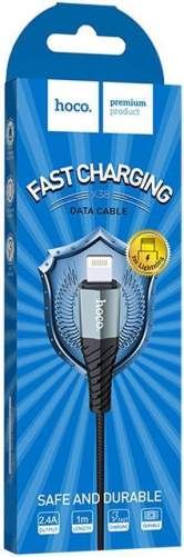 Кабель LIGHTNING/USB HOCO X38 1М черный