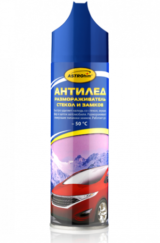 Очиститель стекол АСТРОХИМ АС-1373 Антилёд +скребок 335мл