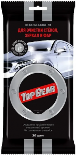 Салфетки влажные TOP GEAR №30 для стекол и зеркал 30шт (32уп)