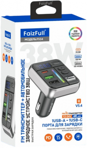Трансмиттер FM FaizFull FS34 черный