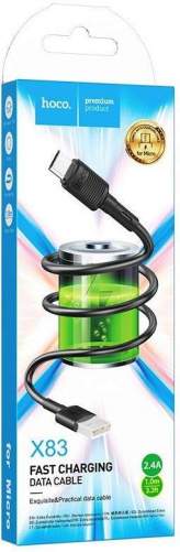 Кабель MicroUSB/USB HOCO X83 1М черный