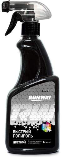 Полироль кузова цветная RUNWAY RW5011 с воском карнаубы (для белого авто) 500мл