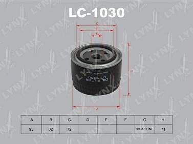 Фильтр масляный LYNXauto LC-1030 (W914/2) ВАЗ (1020-264)