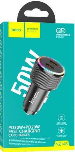 Зарядное устройство автомобильное HOCO NZ14B 1PD-20W/1PD-30W черный