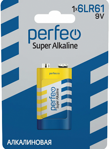 Батарейка Perfeo 6LR61/1BL (крона) Super Alkaline 1шт