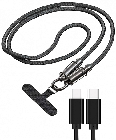Кабель TYPE-C/TYPE-C FaizFull FR200 1М (с креплением) черный